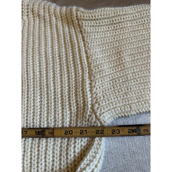 NEW Zara Wrap‎ Front Cream Ivory Cardigan Duster Sz Small Chunky Knit Trendy Lux - Picture 8 of 9